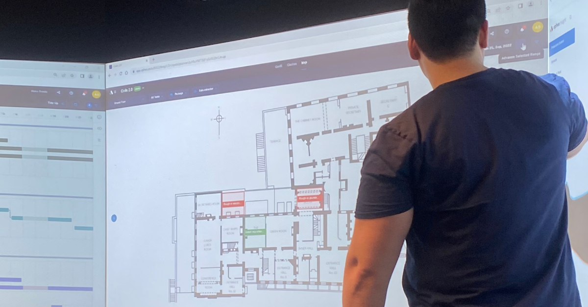 Aphex being used on a digital display board: A great asset to any Construction War Room 