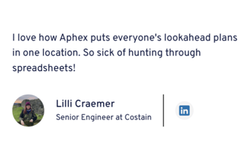 Lilli Craemer shares her thoughts on how Aphex helps with construction scheduling
