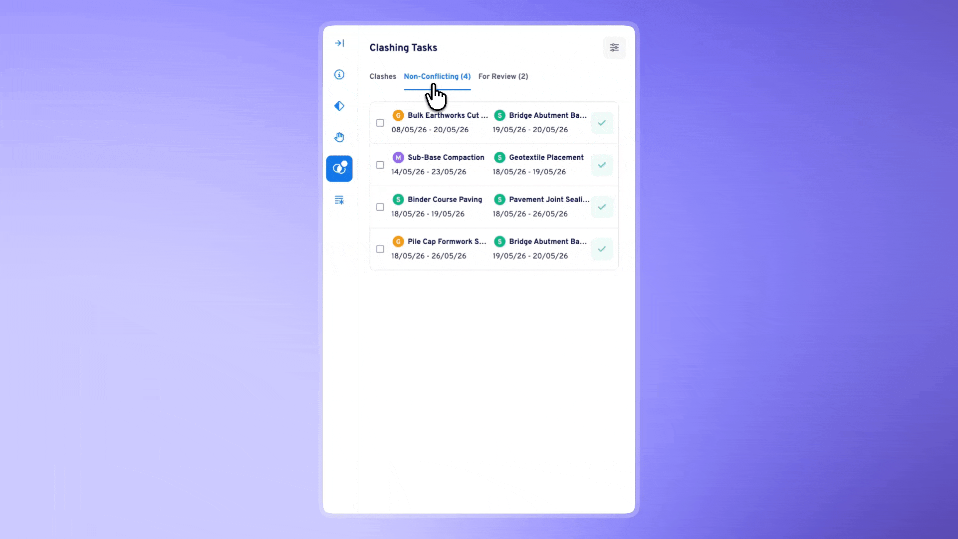 Review tasks