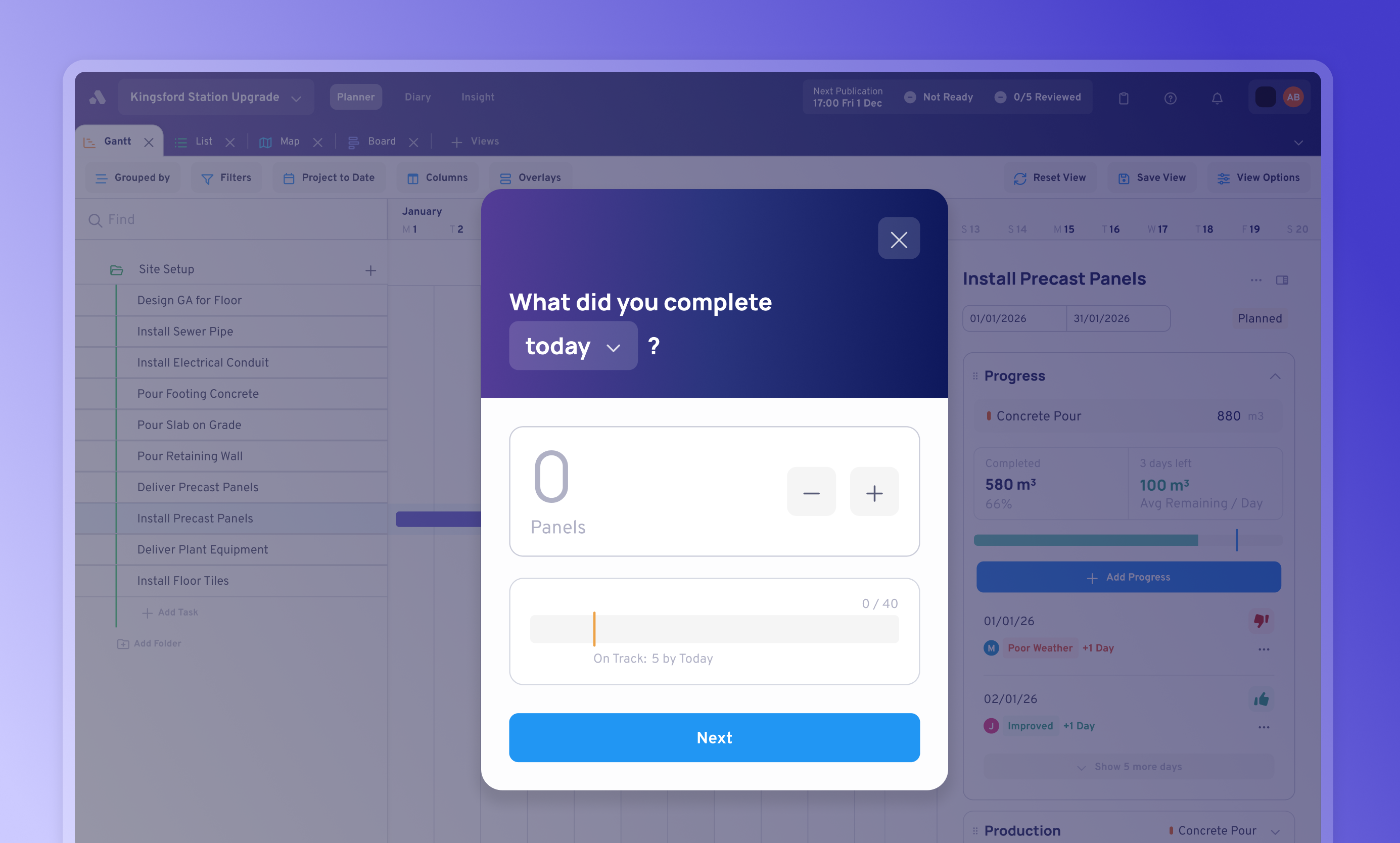 Task with production